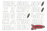 Hardline Boat Lettering Registration Installation Kit 3 in. - 900 White - White900
