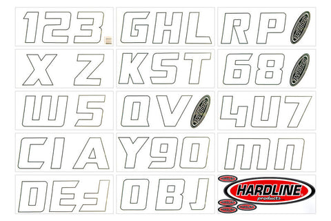 Hardline Boat Lettering Registration Installation Kit 3 in. - 900 White - White900