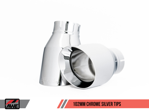 AWE Tuning Audi B9 A5 Touring Edition Exhaust Dual Outlet - Chrome Silver Tips (Includes DP) - 3015-32090