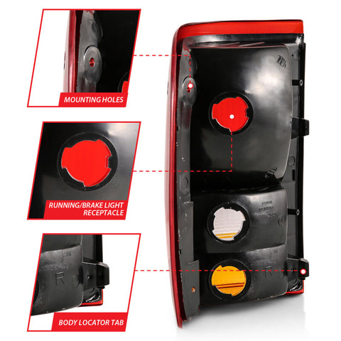 ANZO 1993-1997 Ford Ranger Tail Light Red/Clear (OE) - 311310