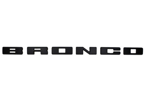 Ford Racing 2021+ Bronco Grille Lettering Overlay Kit - Black - M-1447-BLMB