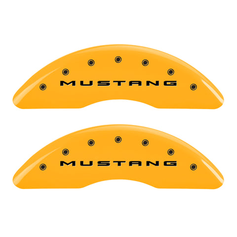 MGP 4 Caliper Covers Engraved Front 2015/Mustang Engraved Rear 2015/Bar & Pony Yellow fnsh black ch - 10200SMB2YL