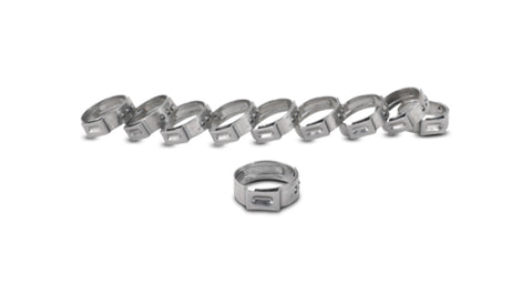 Vibrant One Ear Stepless Pinch Clamps 22.4-25.6mm clamping range (Pack of 10) SS 7mm band width - 12281