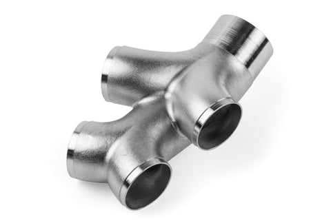 APR Cast T304 Stainless Steel Double Y-Splitter - 76mm to Quad 63.5mm (3in to Quad 2.5in) - EXH0146