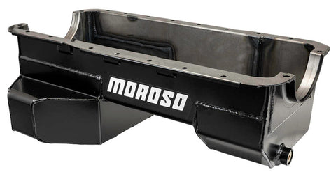 Moroso Ford 351W (w/Rear Sump & Billet End Seals) Road Race Baffled Wet Sump 7qt 7.5in Steel Oil Pan - 20534