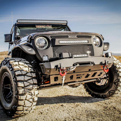 Westin 18-22 Jeep Wrangler JL / 20-22 Gladiator WJ2 Stubby Front Bumper - Tex. Blk - 59-80065
