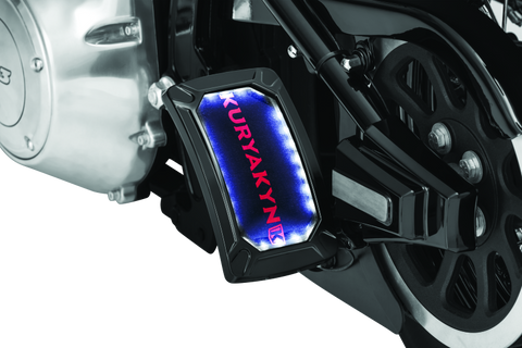 Kuryakyn Nova Curved Vertical Mount Side License Plate Holder Gloss Black - 3191