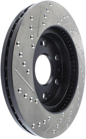 StopTech 05-10 GMC Sierra 1500 (w Rear Drum) / 07-09 GMC Yukon Front Left Slotted & Drilled Rotor - 127.66057L