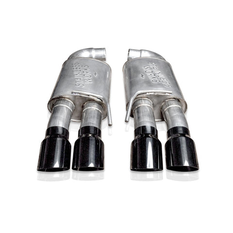 Stainless Works 18-21 Mustang GT Axle Back Redline Exhaust - Black Tips - M18ABRB