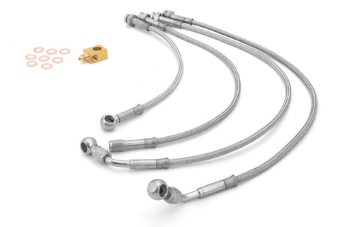 Rugged Ridge Brake Hose Kit Braided Stainless 07-18 Jeep Wrangler - 16734.10