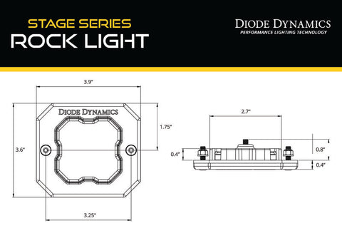 Diode Dynamics Stage Series Rock Light Flush Mount Adapter Kit (one) - DD7463