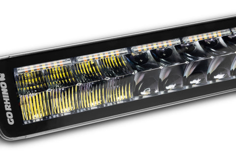 Go Rhino Xplor Blackout Combo Series Dbl Row LED Light Bar w/Amber (Side/Track Mount) 32in. - Blk - 753003012CDS
