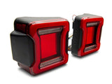 Raxiom 07-18 Jeep Wrangler JK Axial Series JL Style LED Tail Lights- BlkHousing- Red Lens - J164242