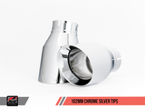 AWE Tuning Audi B9 A4 SwitchPath Exhaust Dual Outlet - Chrome Silver Tips (Includes DP and Remote) - 3025-32014