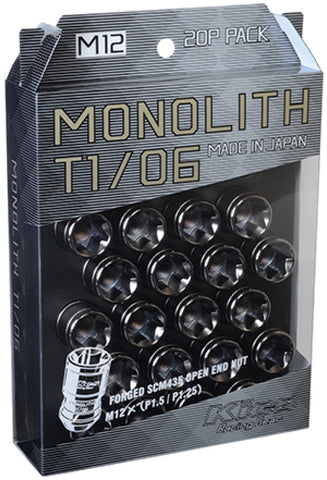 Project Kics 12 x 1.5 Glorious Black T1/06 Monolith Lug Nuts - 4 Pcs - WMN01GK4P