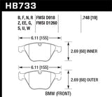 Hawk 11-13 BMW Z4 sDrive35is HPS 5.0 Street Front Brake Pads - HB733B.748