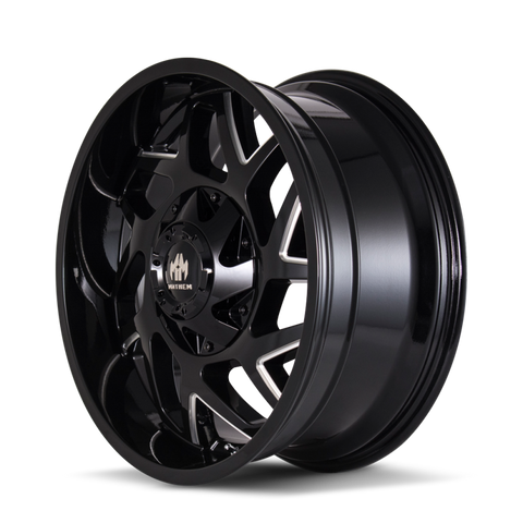 Mayhem 8106 Hatchet 20x10 / 6x135 BP / -19mm Offset / 106mm Hub Black w/ Milled Spokes Wheel - 8106-2137BM