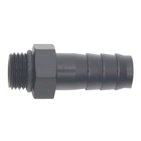 DeatschWerks 6AN ORB Male to 1/2in Male Triple Barb Fitting (Incl O-Ring) - Anodized Matte Black - 6-02-0511-B