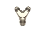 DeatschWerks 8AN Male Flare + 8AN Male Flare to 10AN Male Flare Y Block Fitting - 6-02-0703