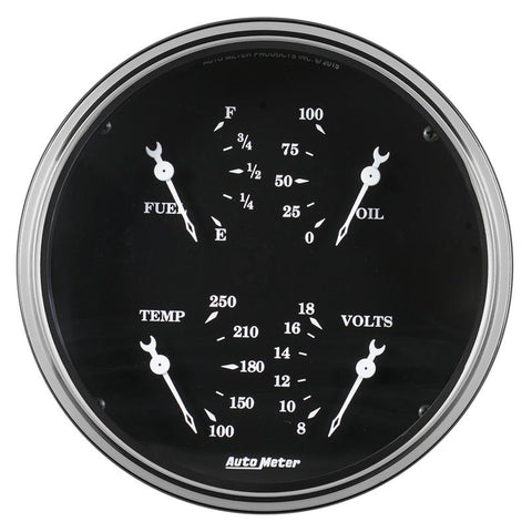 Auto Meter Gauge Quad 5in 0E-90F Elec Old Tyme Black - 1719