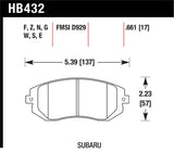 Hawk 03-05 WRX / 08 WRX D929 Performance Ceramic Street Front Brake Pads - HB432Z.661