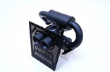Gibson 2024 Cam-Am Maverick R 4in. T304 Stainless Round Dual Wall Slash-Cut Tip - Black Ceramic - 98057