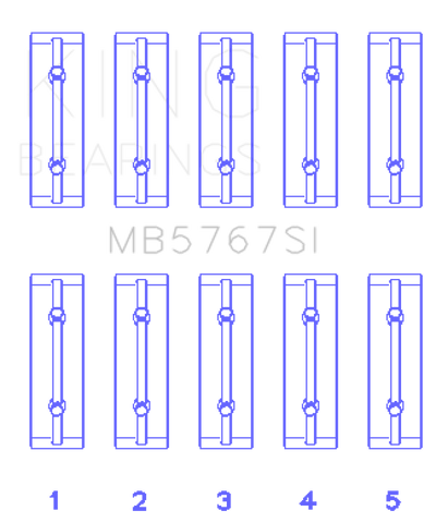 King Nissan HR15/16DE (Size STD) Main Bearing Set - MB5767SI