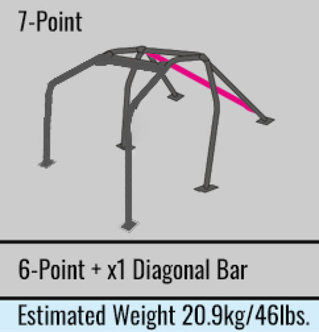 Cusco D1 Chromoly 2-Pssgr 7-PT Dash / Around-Through Blue Roll Cage 90-97 Mazda Miata - 404 265 FHT