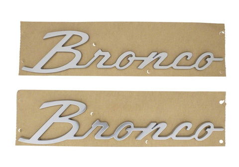 Ford Racing 21-23 Bronco Script Fender Badge - Silver - M-1447-BSS