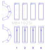 King Chrysler 226 3.7L (Size .026) Crankshaft Main Bearings (Set of 4) - MB4102SI.026
