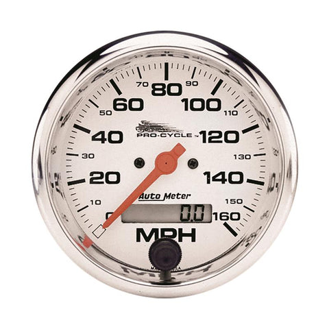 Autometer Pro-Cycle Gauge Speedo 3 3/4in 160 Mph Elec White - 19355