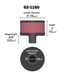 K&N Filter 3/4in Vent 3in Diameter 2in Height - 62-1160