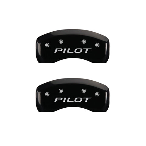 MGP 4 Caliper Covers Engraved Front Honda Engraved Rear Pilot/2016 Black finish silver ch - 20213SPILBK