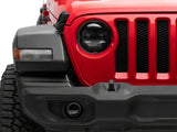Raxiom 18-23 Jeep Wrangler JL Axial Series 9-In Angel Eye LED Headlights- Blk Housing (Clear Lens) - J177416