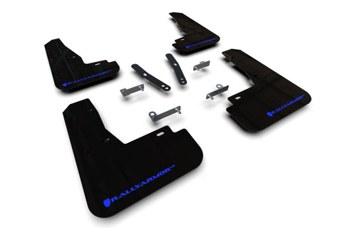 Rally Armor 22-23 Kia EV6 Black UR Mud Flap Blue Logo - MF91-UR-BLK-BL