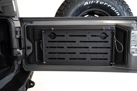 DV8 Jeep JL Tailgate Mounted Table (Trail Table) - Black - TTJL-01