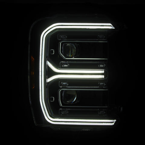 AlphaRex 23-26 Ford F-250 SD LUXX LED Proj Headlights Blk w/Activ Light/Seq Signal/Switchback - 880909