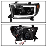 xTune Toyota Tundra 07-13 LED Light Bar Projector Headlights Black PRO-JH-TTU07-LED-BK - 9027888