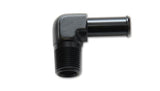 Vibrant 1/4 NPT to 3/8in Barb Straight Fitting 90 Deg Adapter - Aluminum - 11231