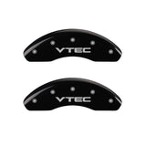 MGP Front set 2 Caliper Covers Engraved Front Vtec Black finish silver ch - 20209FVTCBK