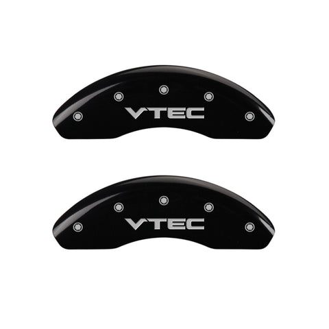 MGP Front set 2 Caliper Covers Engraved Front Vtec Black finish silver ch - 20209FVTCBK