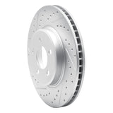 R1 07-12 Ford Edge Rear Left Drilled & Slotted Geo-Carbon Rotor - 830-80067L