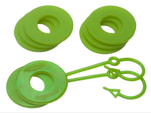 Daystar Fluorescent Green D Ring Isolator w/Lock Washer Kit - KU70060FG
