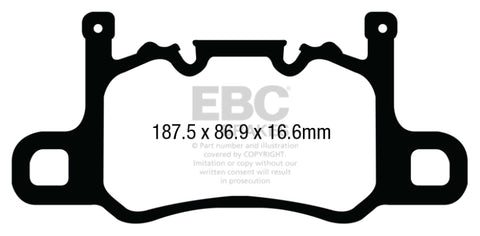 EBC 13-15 Porsche 911 (991) GT3 3.8L (Cast Iron Rotor Only) Bluestuff Rear Brake Pads - DP52207NDX
