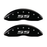 MGP 2 Caliper Covers Eng Front Silverado SS Blk Finish Sil Char 2008 Chevy Silverado 1500 - 14207FSS3BK