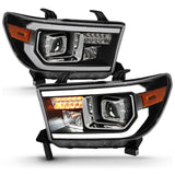 ANZO 2007-2014 Toyota Tundra Projector Light Bar H.L Black Amber(Led High Beam) (Halogen Version) - 111447