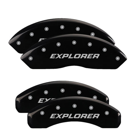 MGP 4 Caliper Covers Engraved Front & Rear Explorer/2011 Black Finish Silver Char 2010 Ford Explorer - 10041SEXPBK
