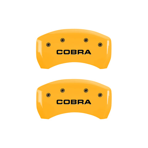 MGP Rear set 2 Caliper Covers Engraved Rear Cobra Yellow finish black ch - 10010RCOBYL