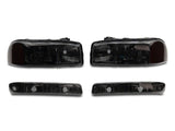 Raxiom 99-06 GMC Sierra 1500 Axial Series OEM Crystal Rep Headlights- Chrome Housing- Smoked Lens - S518304