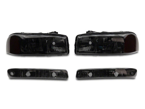 Raxiom 99-06 GMC Sierra 1500 Axial Series OEM Crystal Rep Headlights- Chrome Housing- Smoked Lens - S518304